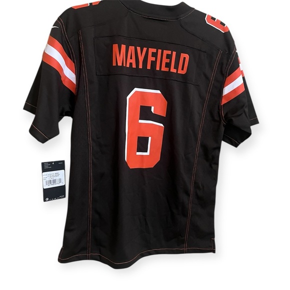 Nike NFL NWT Cleveland Mayfield #6 Brown Football Jersey Youth Large Women’s XS - Picture 2 of 3